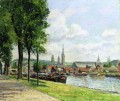le cours la rien la cathédrale de notre dame rouen 1898 Camille Pissarro paysages ruisseaux